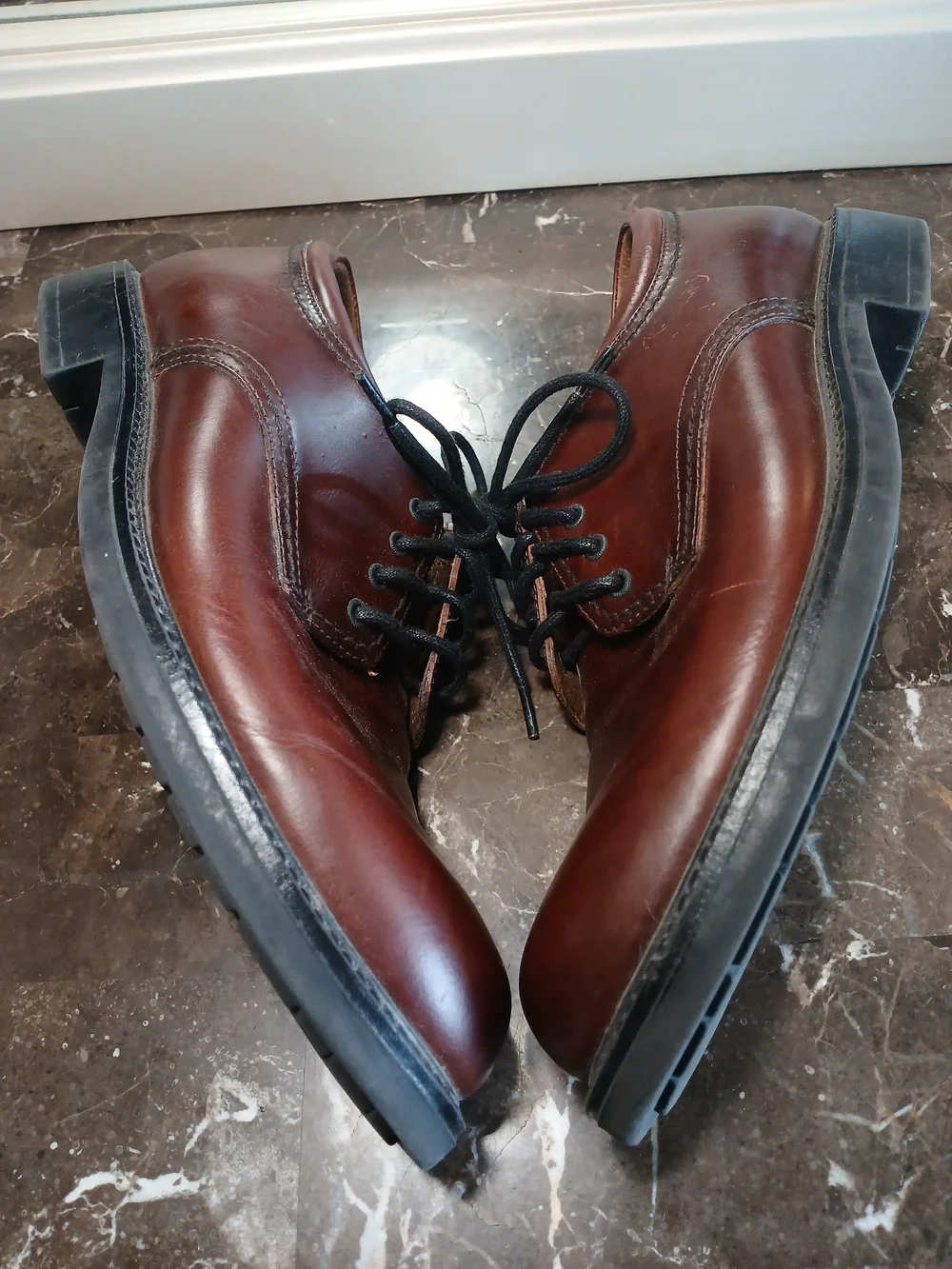 Men's Brown Leather Derby Shoes - Polished Casual Oxford